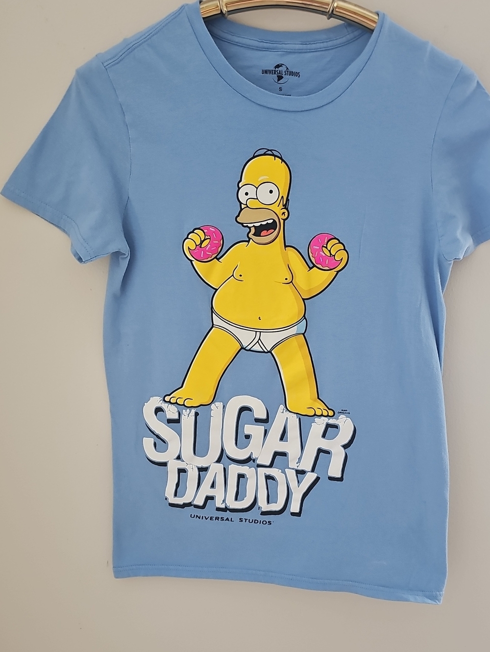 Universal Kids "Sugar Daddy" Homer Graphic Tee - Light Blue Sz‎ Small